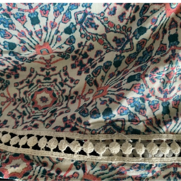 Jessica Simpson Floral Off-Shoulder Romper - Blue and Pink - Picture 9 of 9